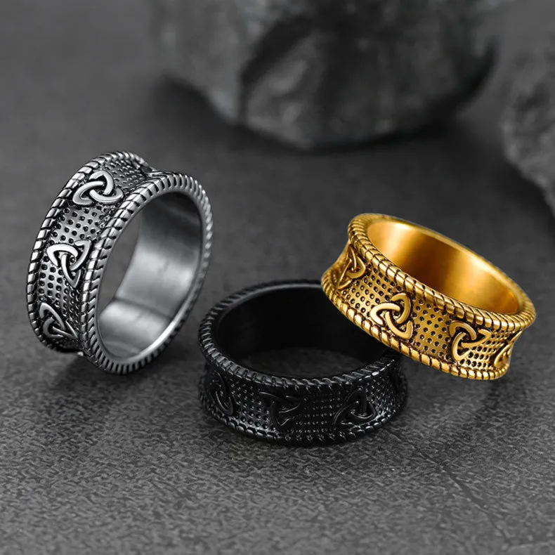 Viking Celtic Knot Stainless Steel Band Ring For Men sold by FaithHeart product image thumbnail 4