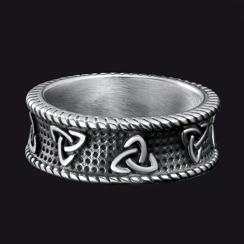 Viking Celtic Knot Stainless Steel Band Ring For Men sold by FaithHeart
