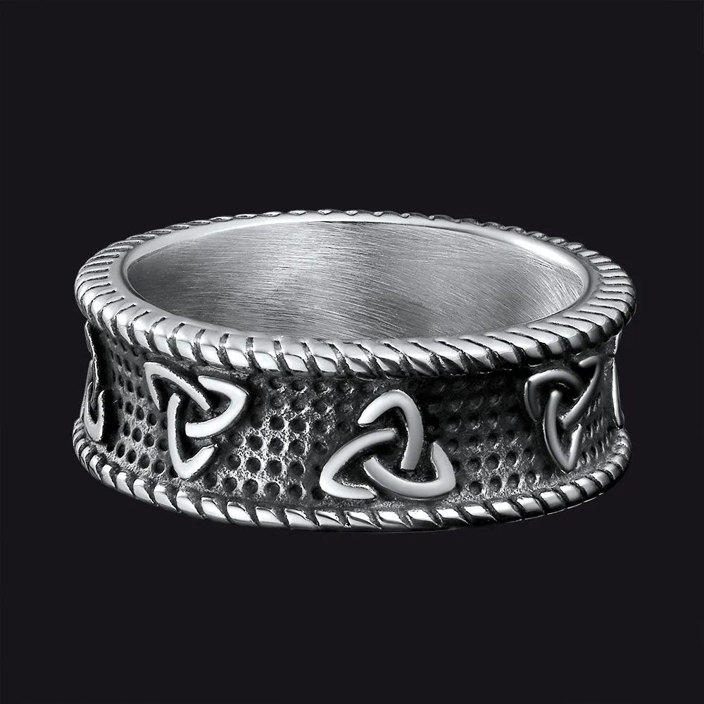 Viking Celtic Knot Stainless Steel Band Ring For Men sold by FaithHeart