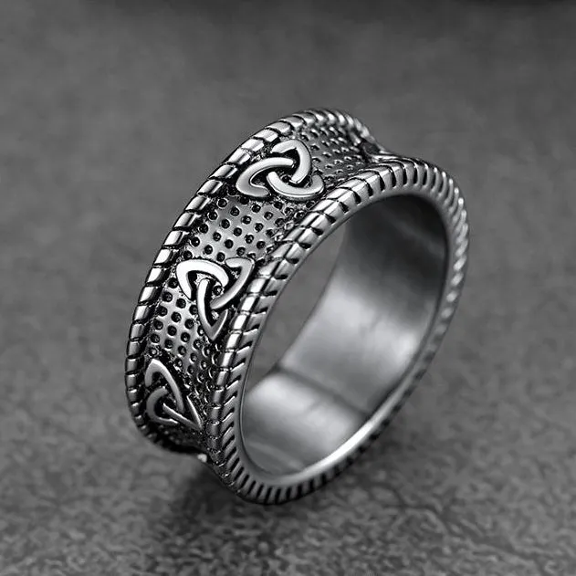 Viking Celtic Knot Stainless Steel Band Ring For Men sold by FaithHeart product image thumbnail 5