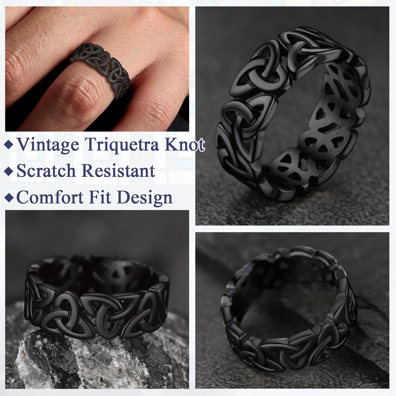 Irish Triquetra Celtic Knot Ring For Men Women sold by FaithHeart product image thumbnail 3