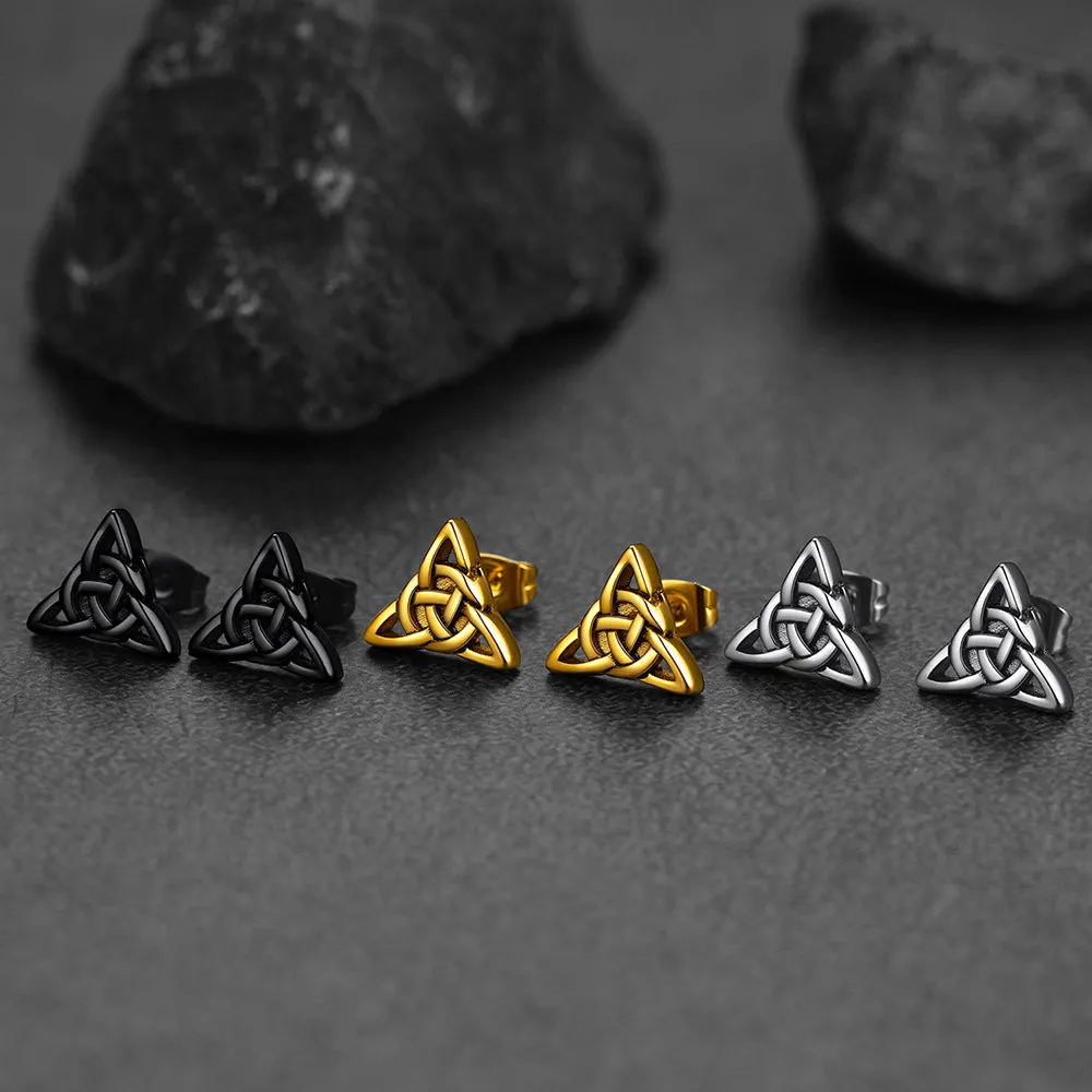 Trinity Celtic Knot Stud Earrings For Men sold by FaithHeart product image thumbnail 4