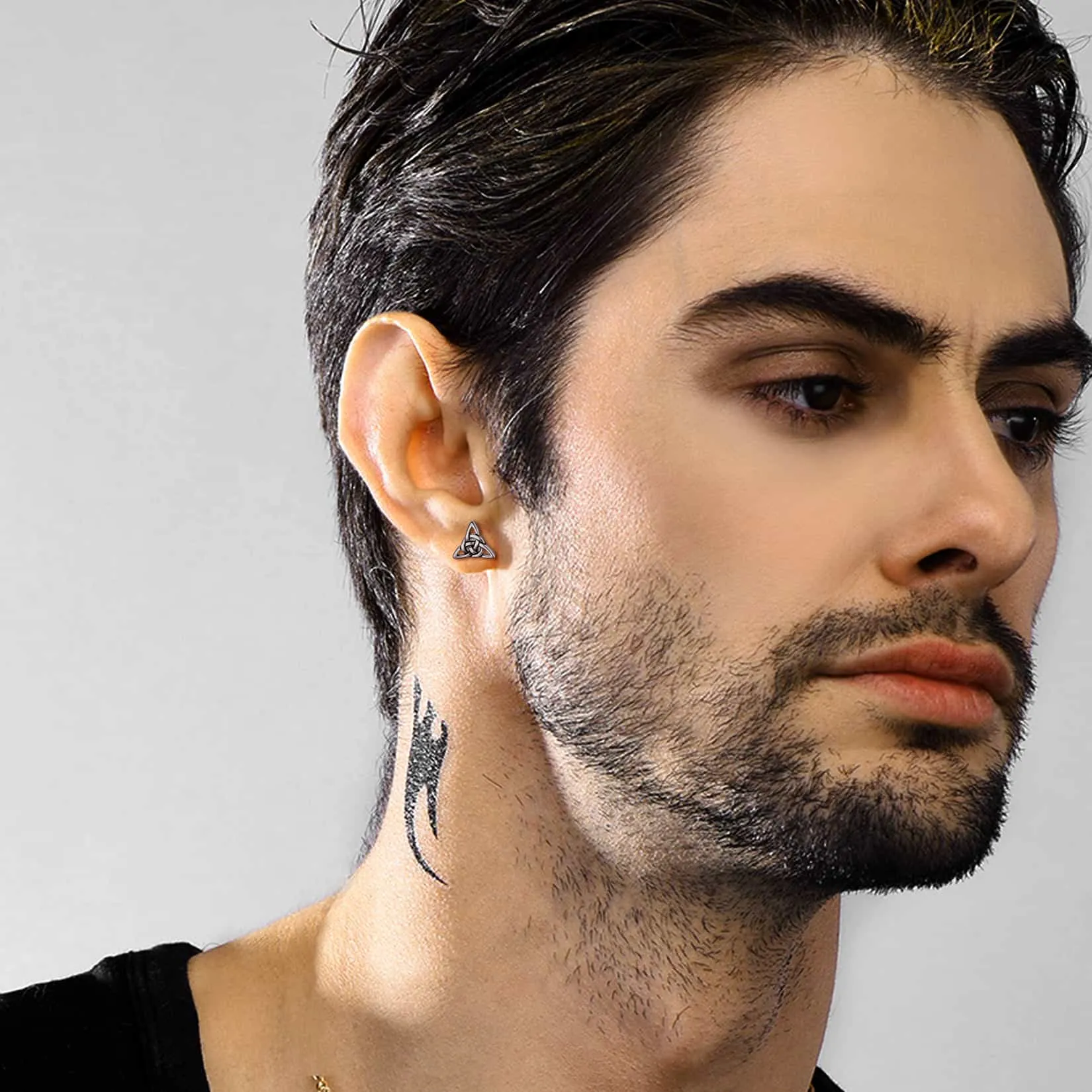 Trinity Celtic Knot Stud Earrings For Men sold by FaithHeart product image thumbnail 3