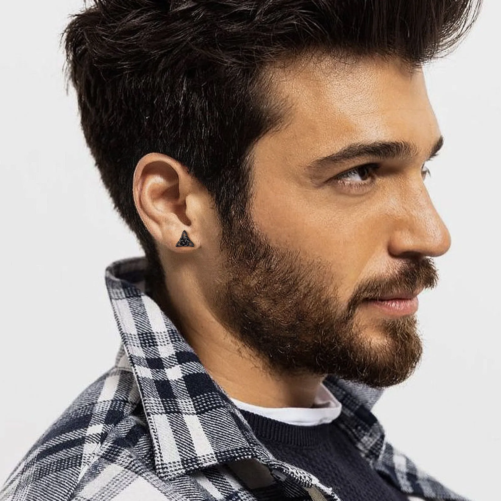 Trinity Celtic Knot Stud Earrings For Men sold by FaithHeart product image thumbnail 2
