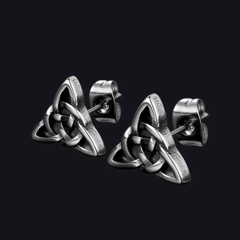 Trinity Celtic Knot Stud Earrings For Men sold by FaithHeart