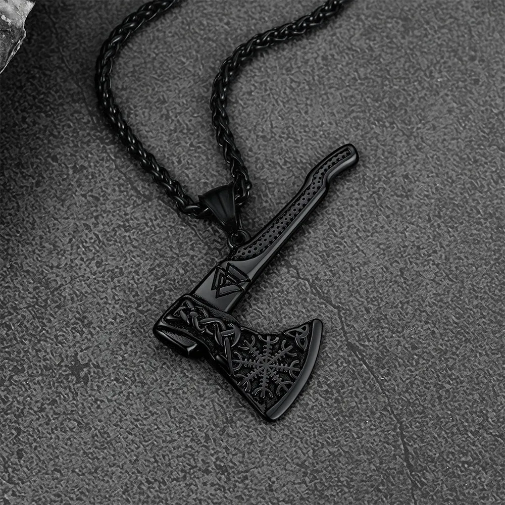 Norse Viking Axe Necklace With Compass For Men sold by FaithHeart product image thumbnail 5