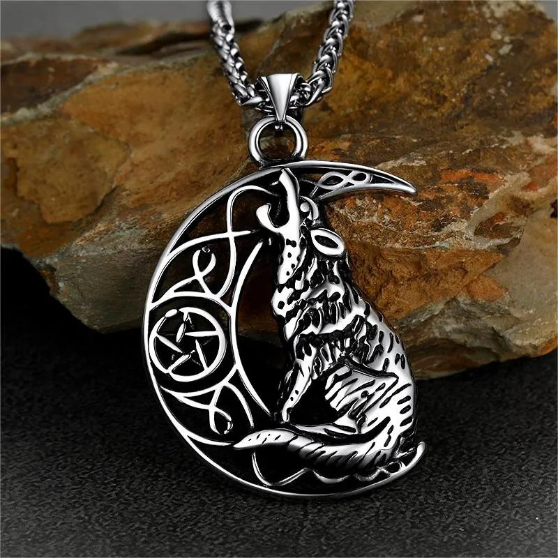 Viking Celtic Crescent Moon Wolf Necklace Jewelry for Men sold by FaithHeart product image thumbnail 5