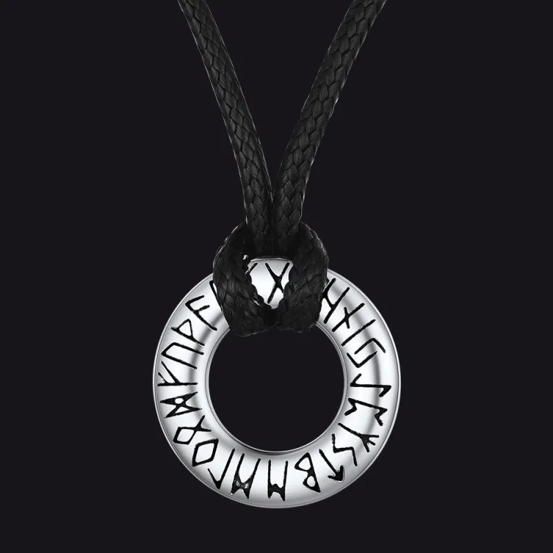 Norse Viking Rune Circle Chain Necklace for Men Women sold by FaithHeart