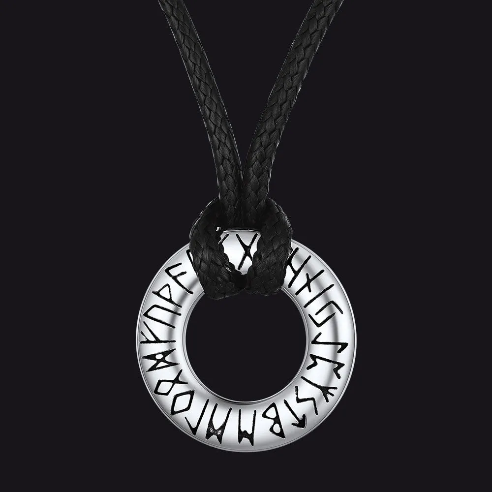Norse Viking Rune Circle Chain Necklace for Men Women sold by FaithHeart