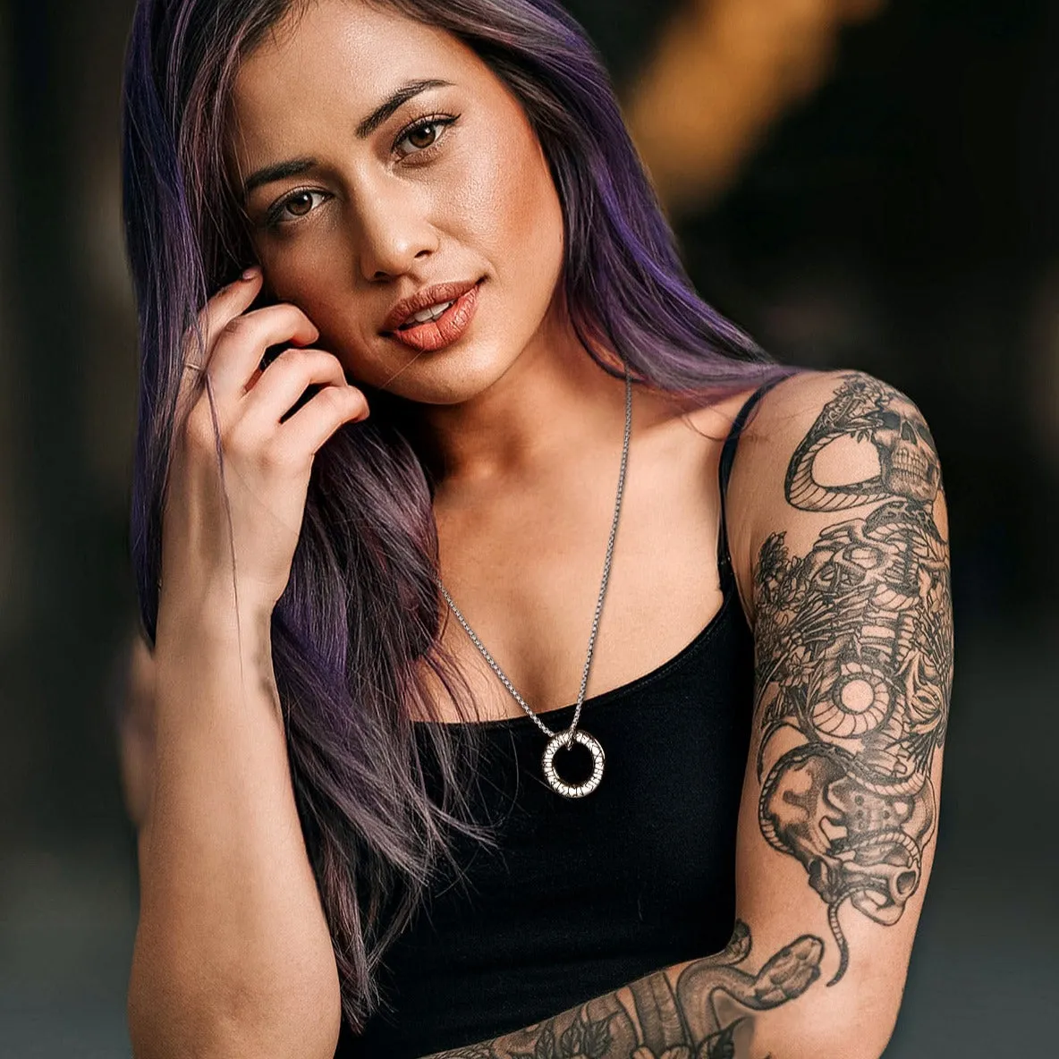 Norse Viking Rune Circle Chain Necklace for Men Women sold by FaithHeart product image thumbnail 4