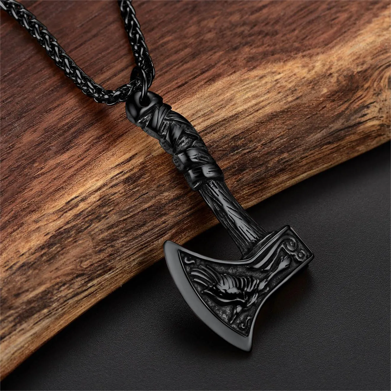 Norse Viking Battle Axe Necklace Amulet Jewelry for Men sold by FaithHeart product image thumbnail 5