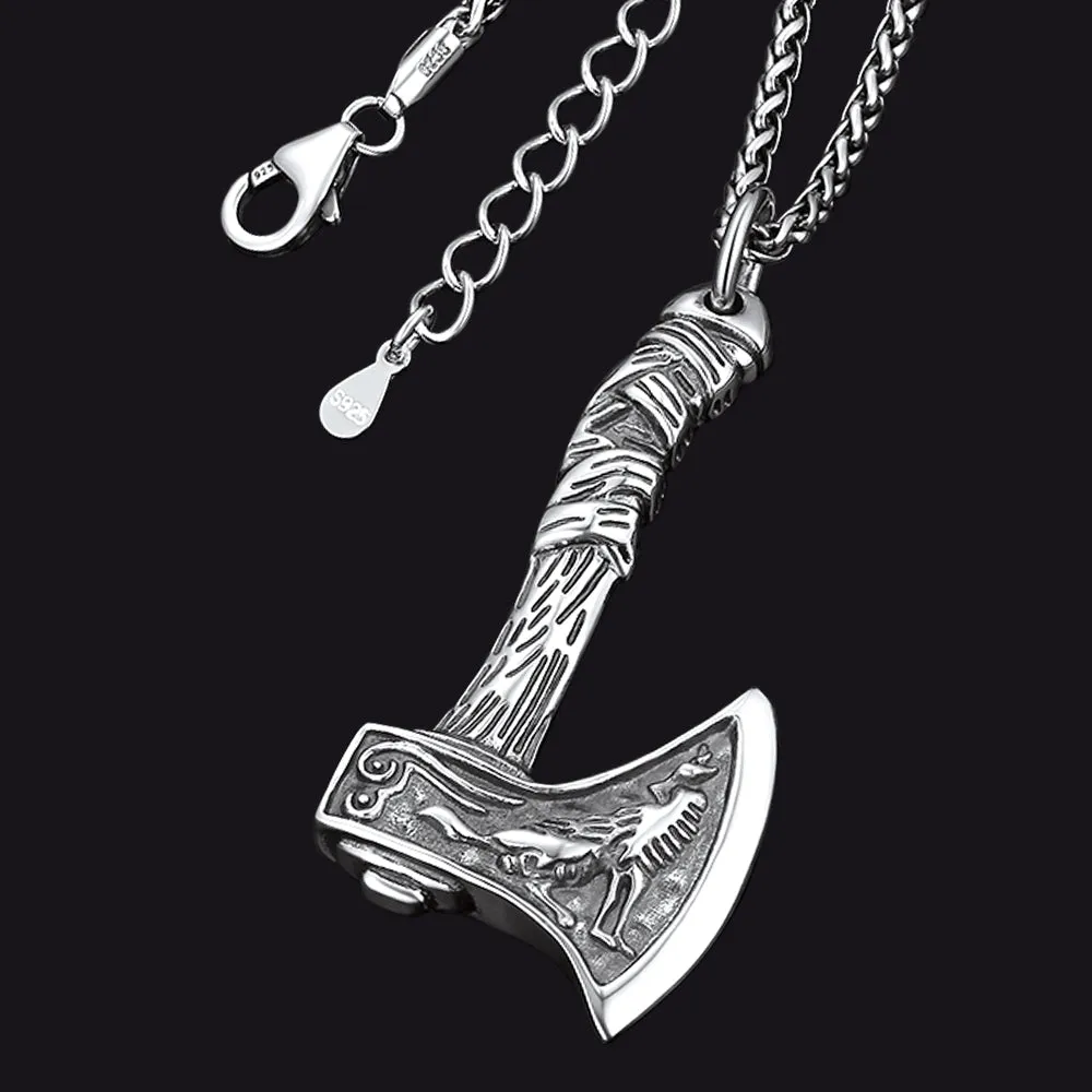 Norse Viking Battle Axe Necklace Amulet Jewelry for Men sold by FaithHeart