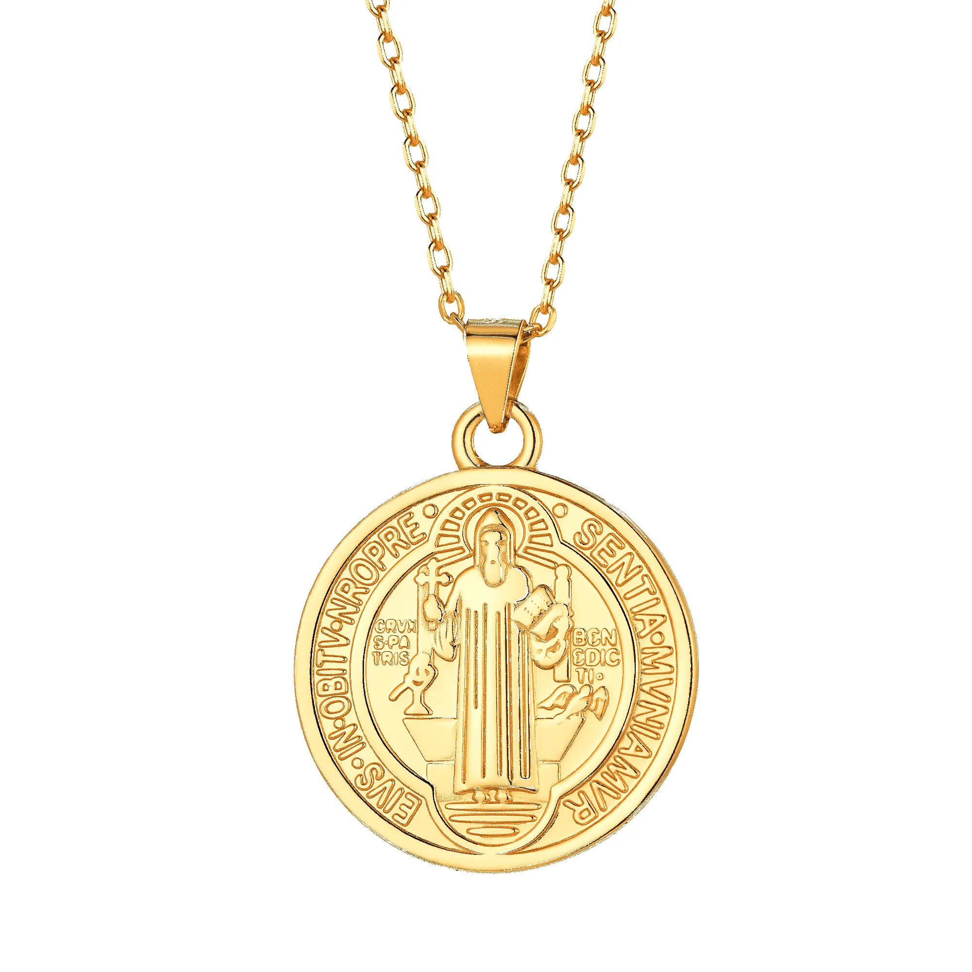 Sterling Silver Saint Benedict Necklace Medal sold by FaithHeart product image thumbnail 2