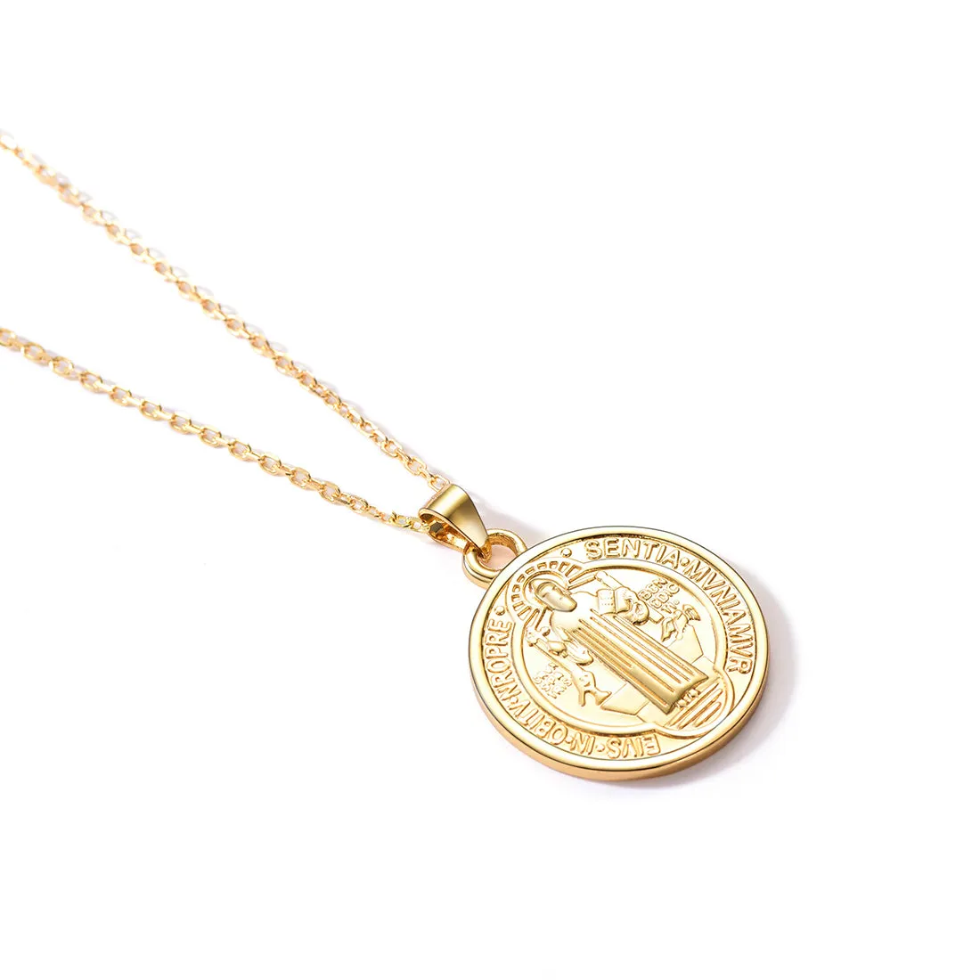 Sterling Silver Saint Benedict Necklace Medal sold by FaithHeart product image thumbnail 3