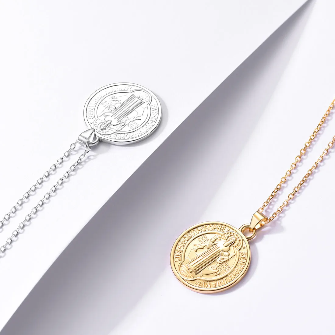 Sterling Silver Saint Benedict Necklace Medal sold by FaithHeart product image thumbnail 4