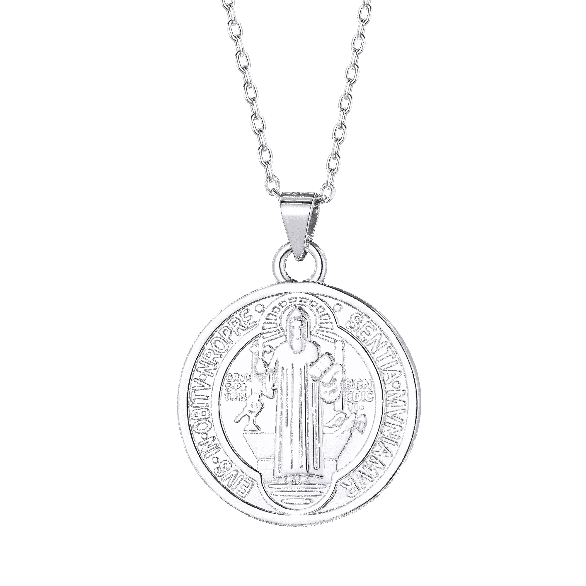 Sterling Silver Saint Benedict Necklace Medal sold by FaithHeart