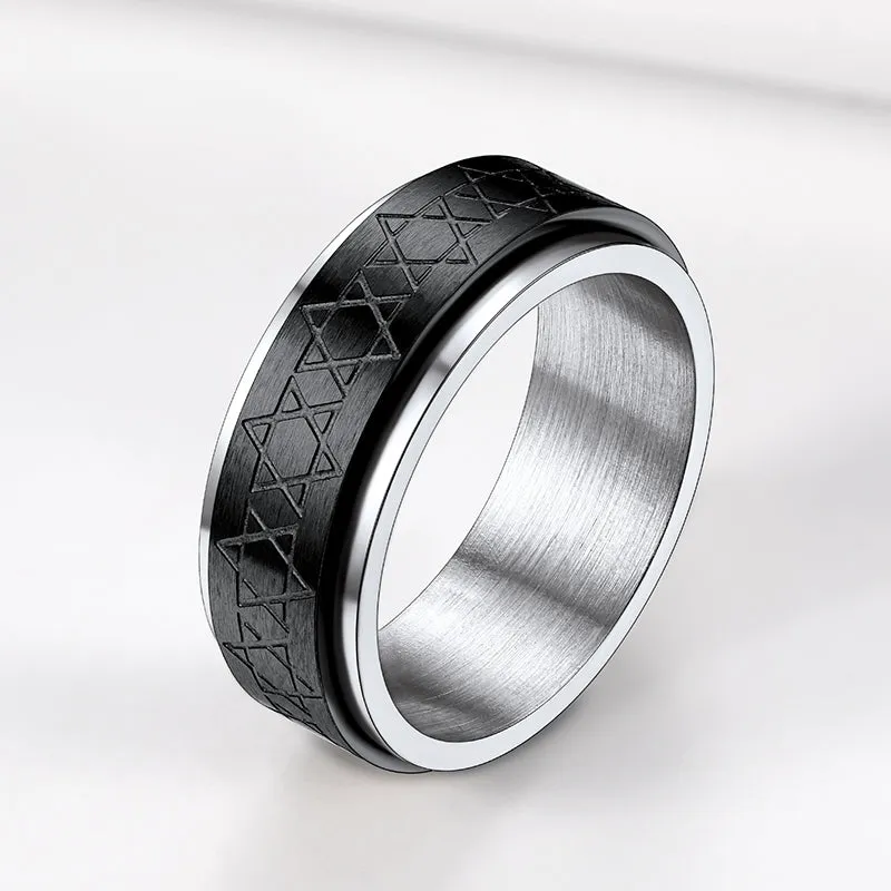 Star of David Spinner Anxiety Ring For Men sold by FaithHeart product image thumbnail 4