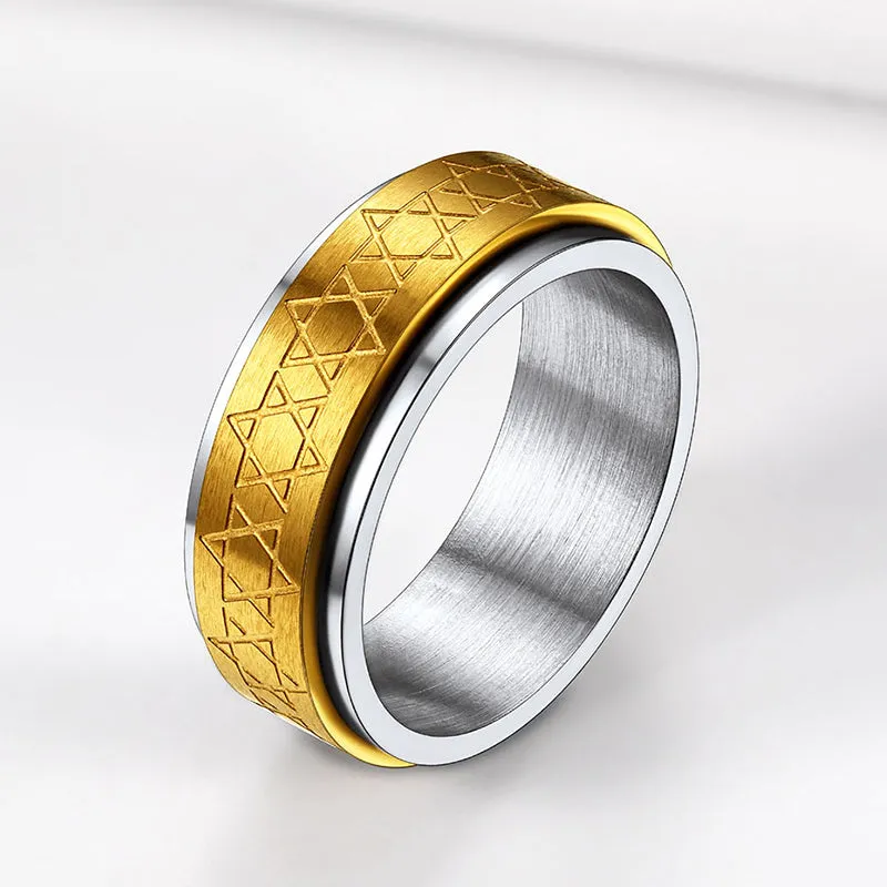Star of David Spinner Anxiety Ring For Men sold by FaithHeart product image thumbnail 2
