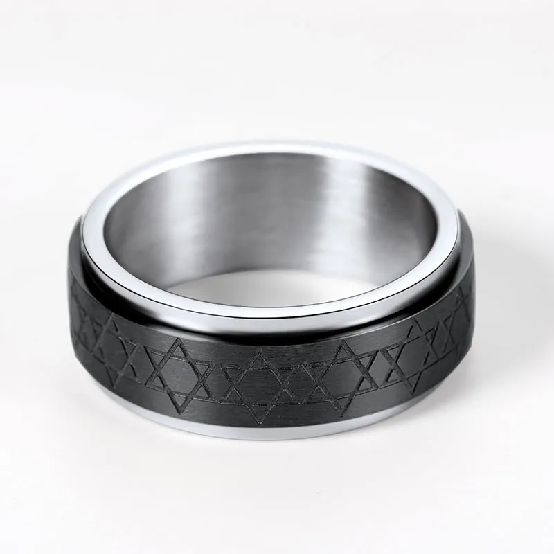 Star of David Spinner Anxiety Ring For Men sold by FaithHeart product image thumbnail 3