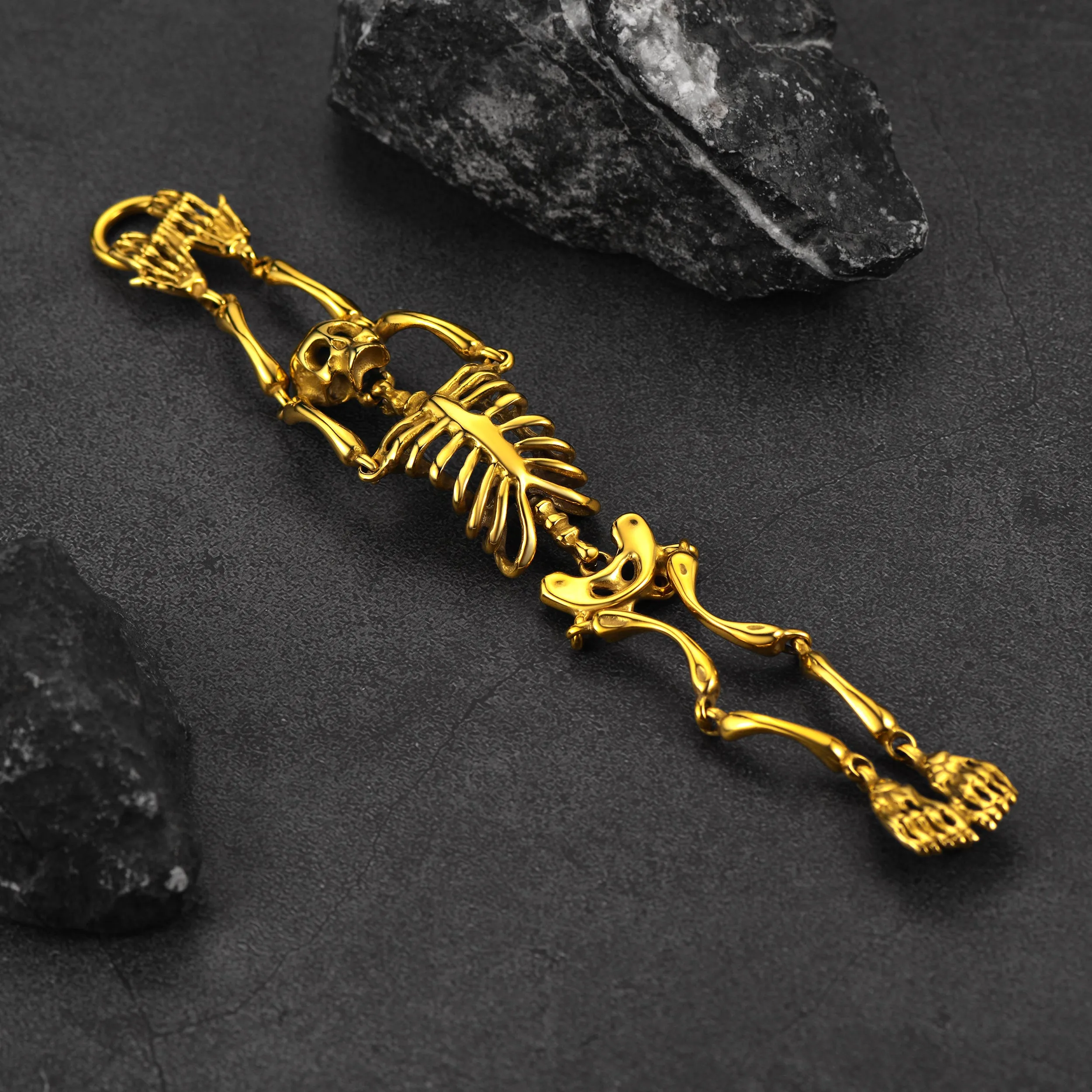 FaithHeart Stainless Steel Body Skull Skeleton Bracelet for Men sold by FaithHeart product image thumbnail 5