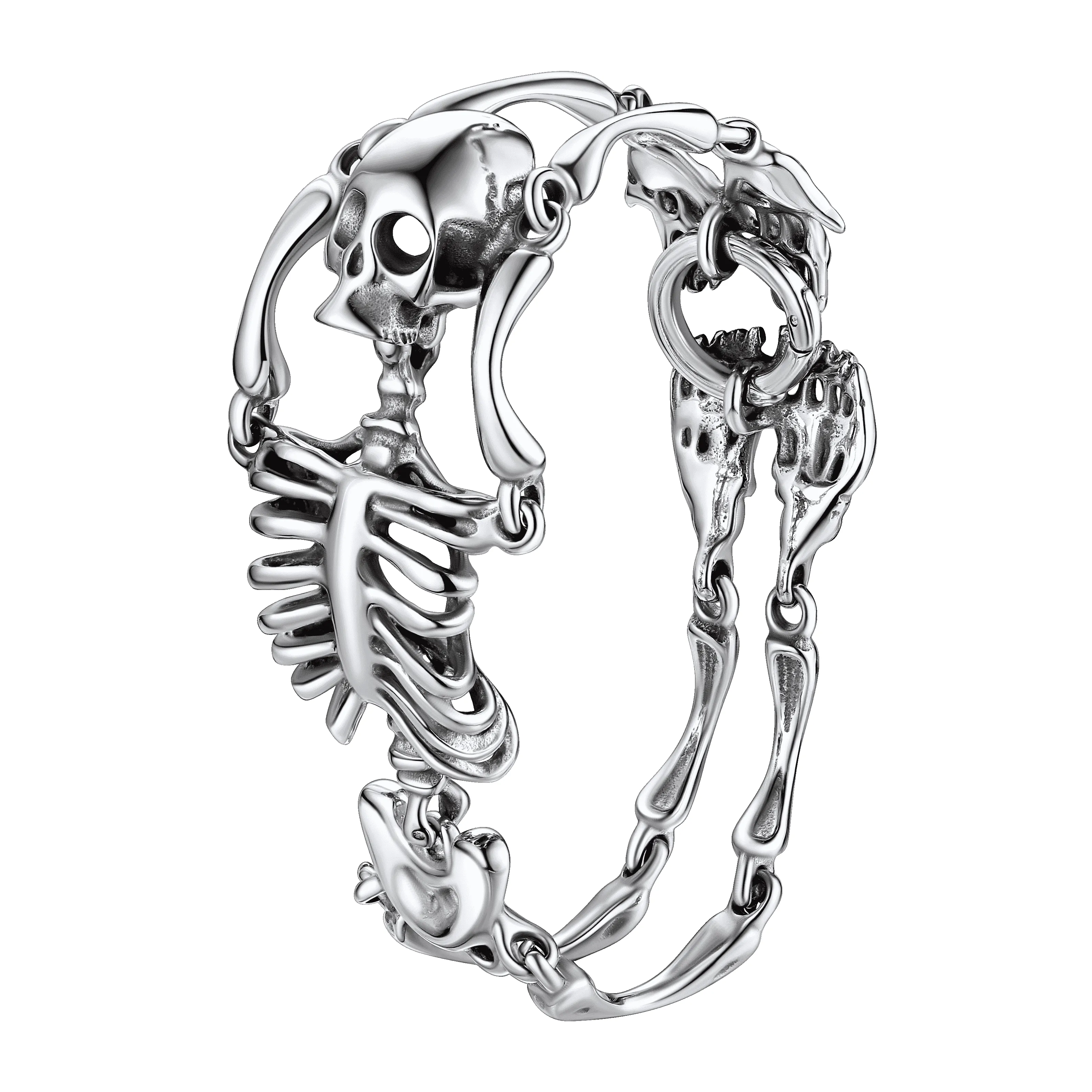 FaithHeart Stainless Steel Body Skull Skeleton Bracelet for Men sold by FaithHeart