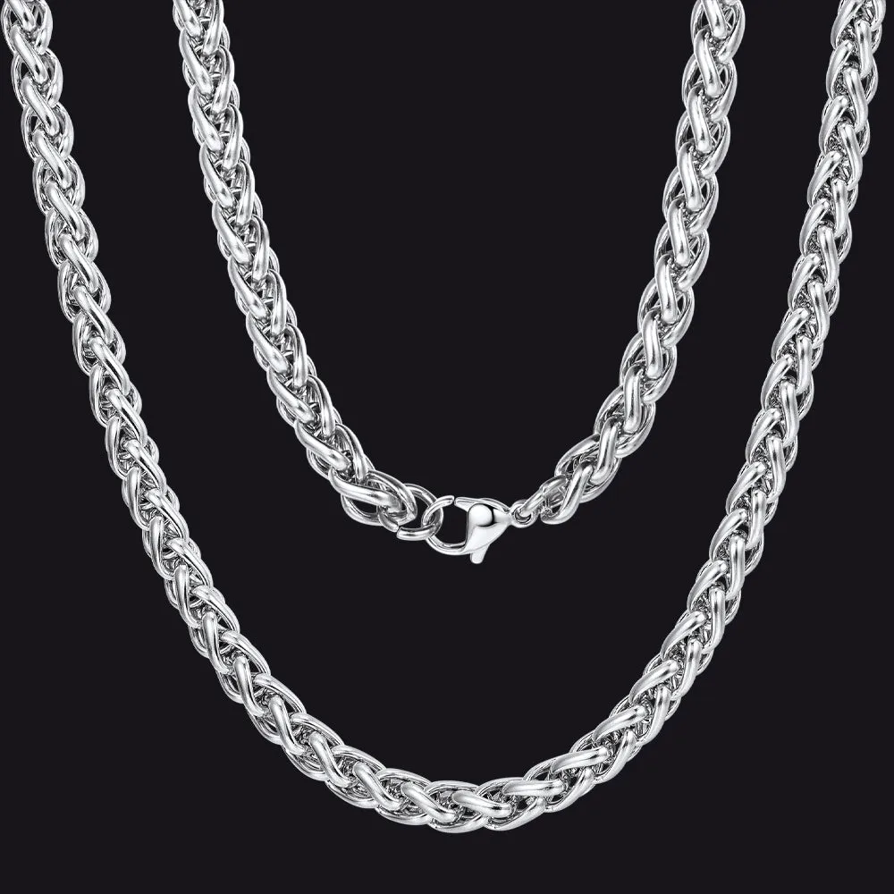 Spiga Wheat Chain Link Necklace for Men sold by FaithHeart