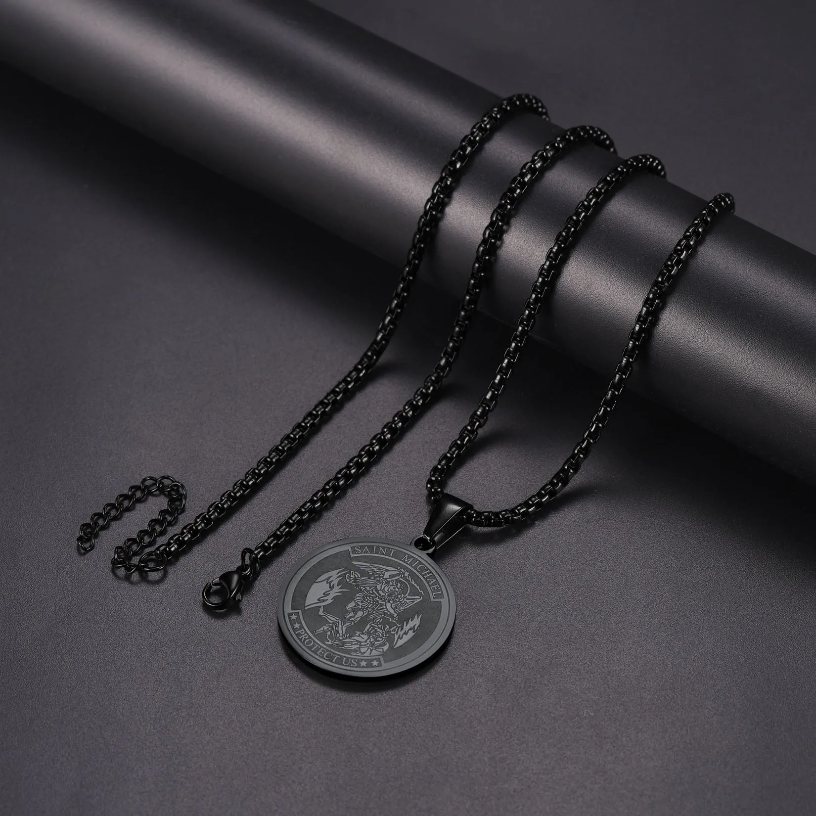 St. Michael Coin Necklace Medal Protection Pendant sold by FaithHeart product image thumbnail 5