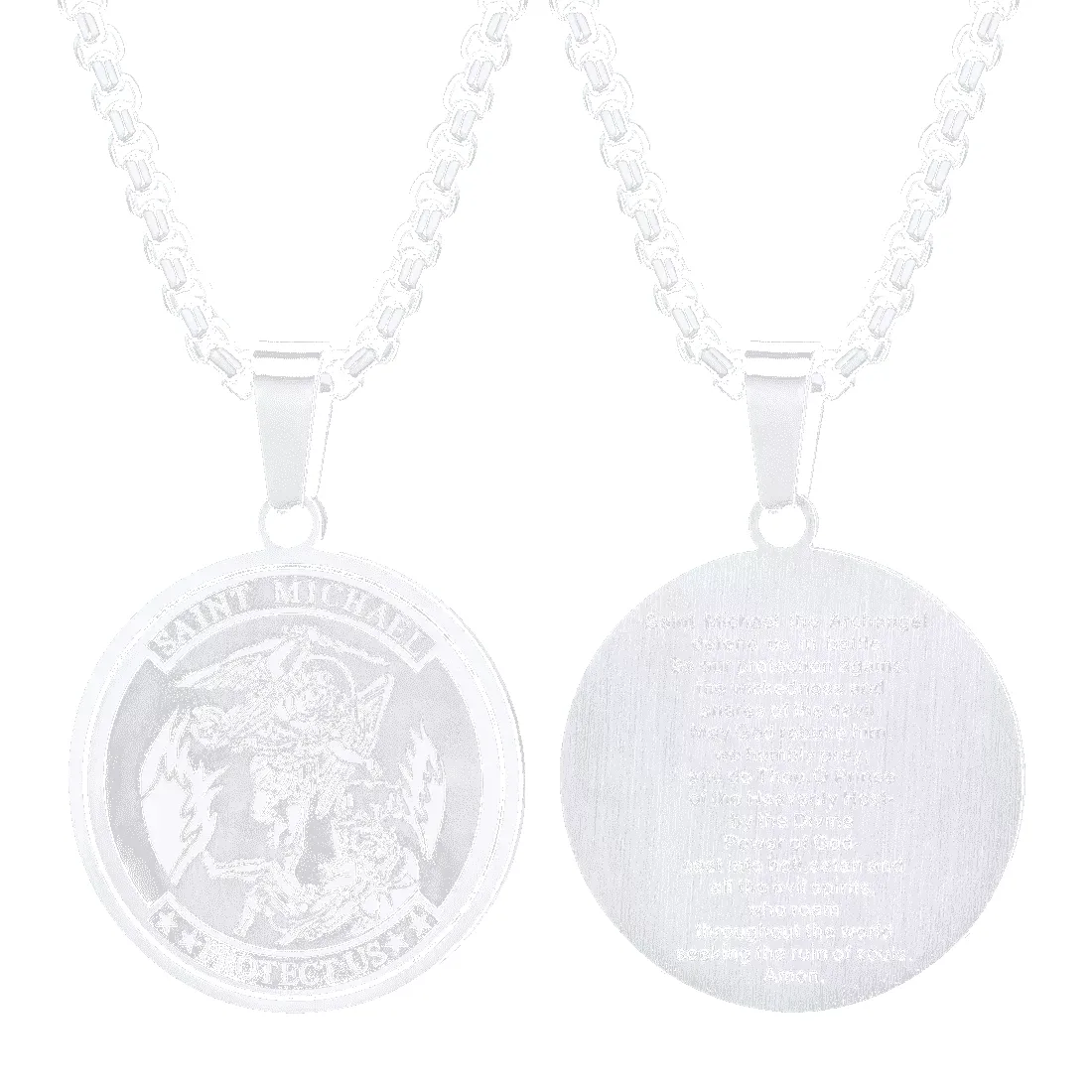 St. Michael Coin Necklace Medal Protection Pendant sold by FaithHeart