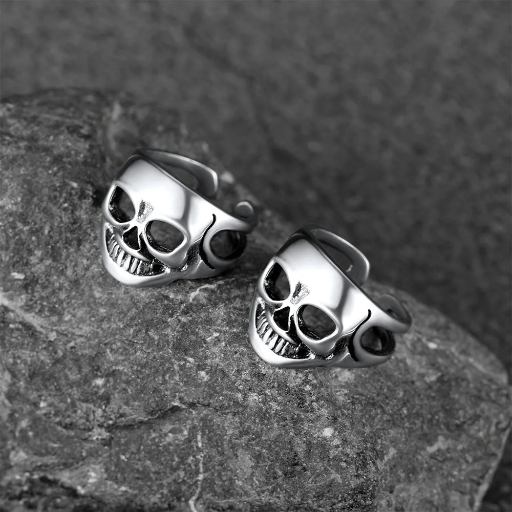 Flash Sale Sterling Silver Gothic Skull Ear Cuff Earrings For Men sold by FaithHeart product image thumbnail 4