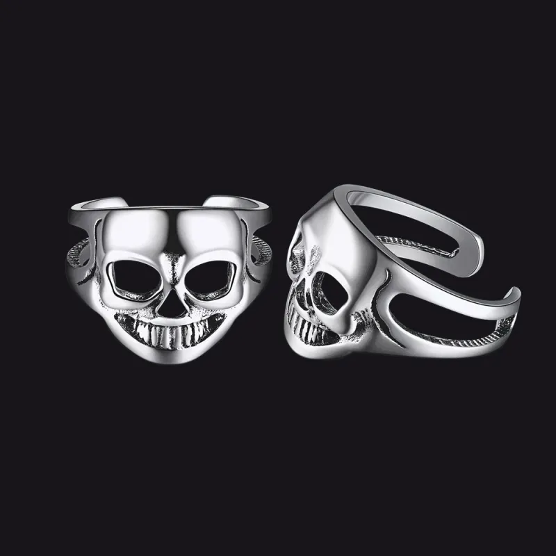 Flash Sale Sterling Silver Gothic Skull Ear Cuff Earrings For Men sold by FaithHeart