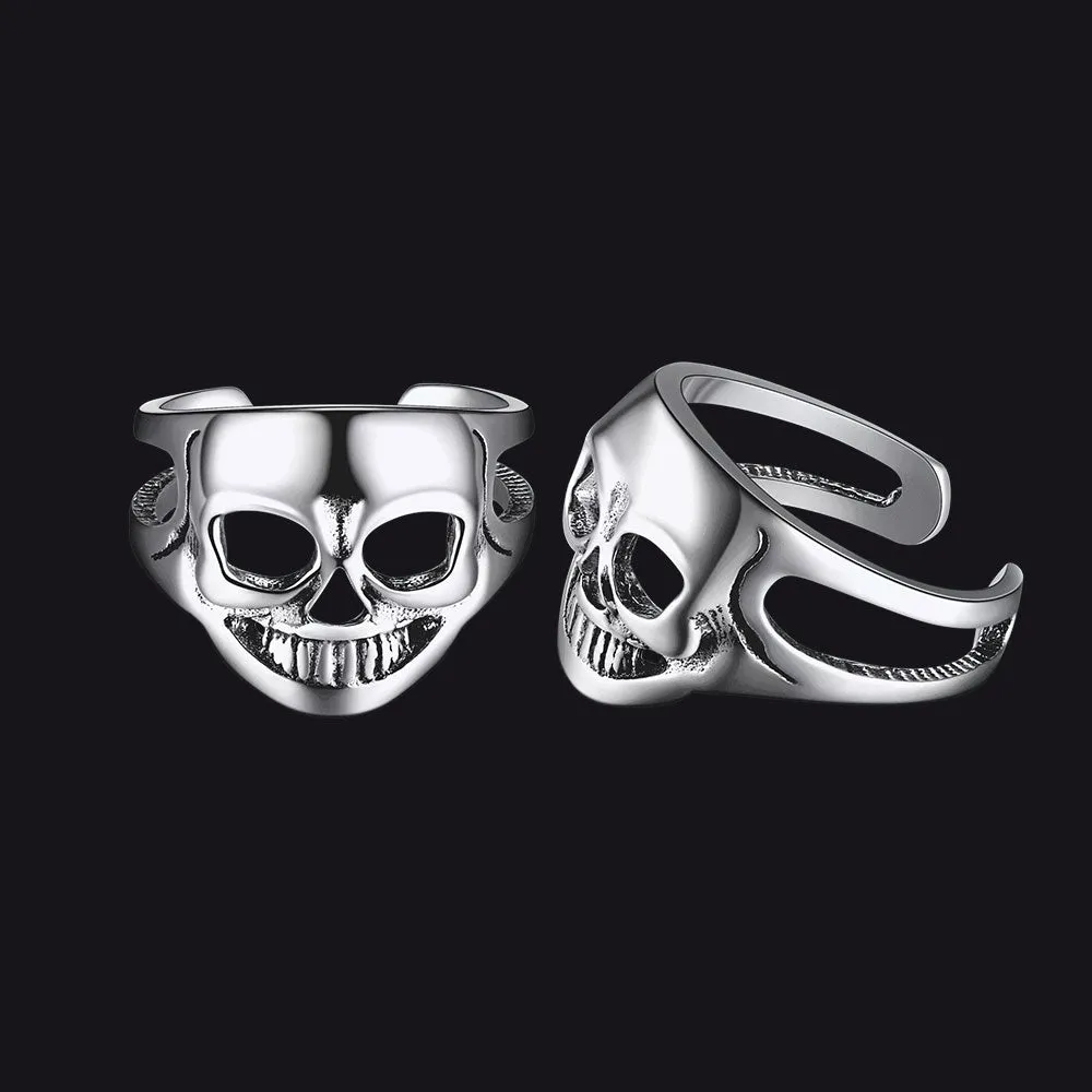 Flash Sale Sterling Silver Gothic Skull Ear Cuff Earrings For Men sold by FaithHeart