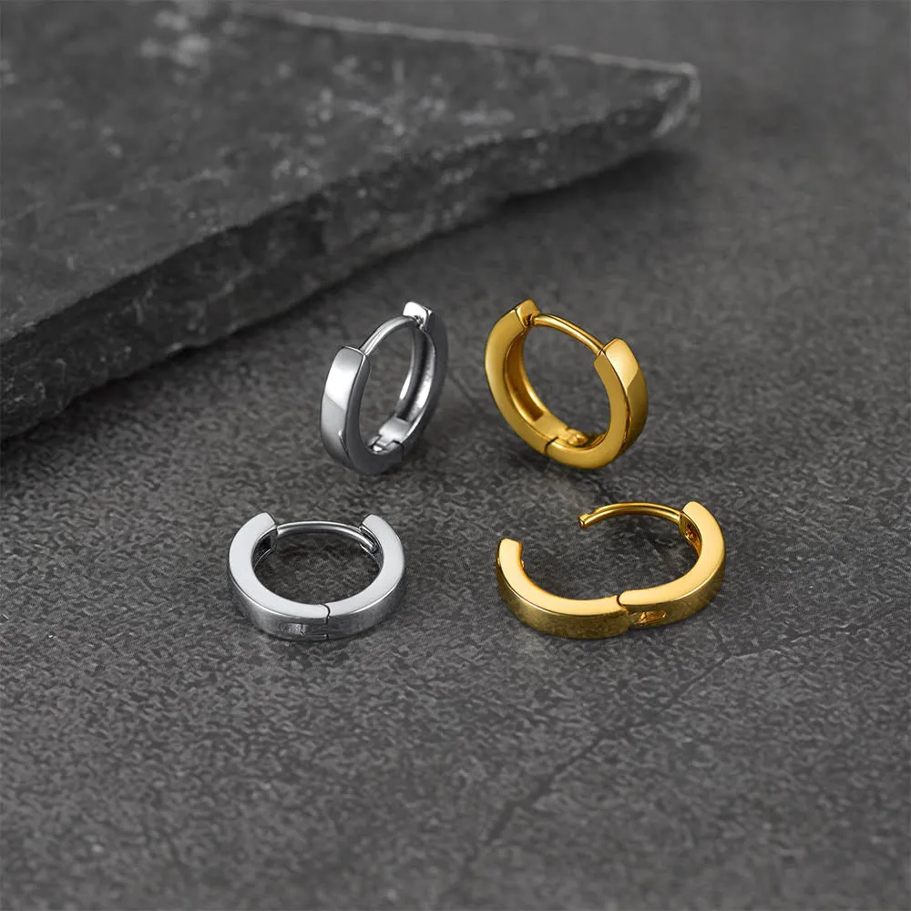 Sterling Silver Huggie Hoop Classic Earrings For Men Women sold by FaithHeart product image thumbnail 4