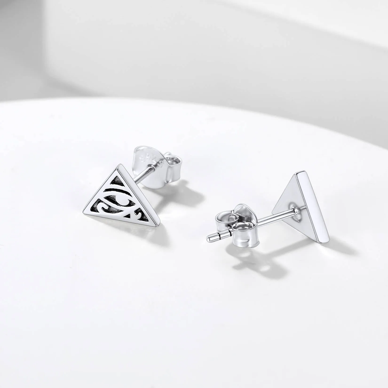 Sterling Silver Eye of Ra Stud Earrings For Women Men sold by FaithHeart product image thumbnail 5