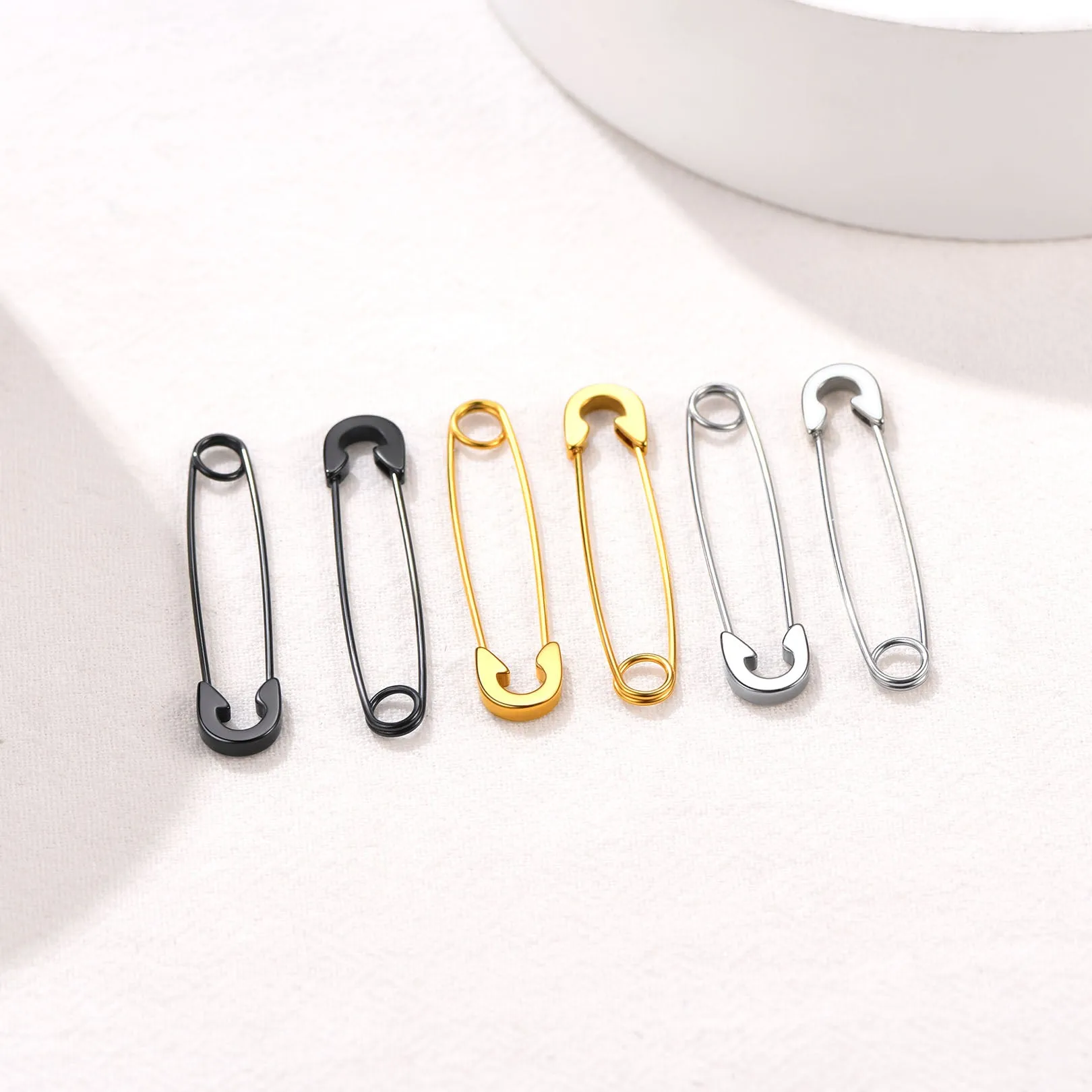 Safety Pin Piercing Earrings Set For Men 3 Pairs sold by FaithHeart product image thumbnail 4