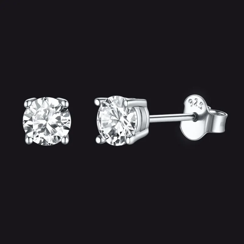 Sterling Silver Diamond Stud Earrings For Men Women sold by FaithHeart