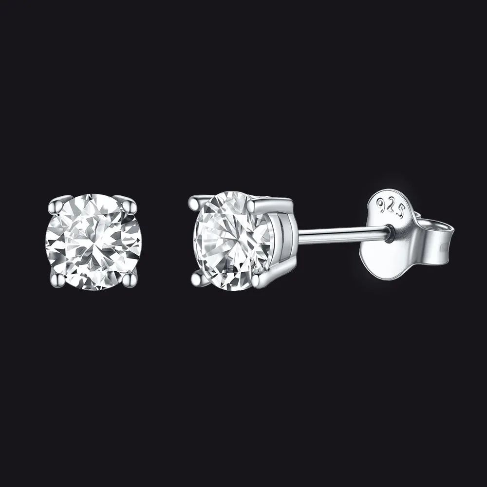 Sterling Silver Diamond Stud Earrings For Men Women sold by FaithHeart