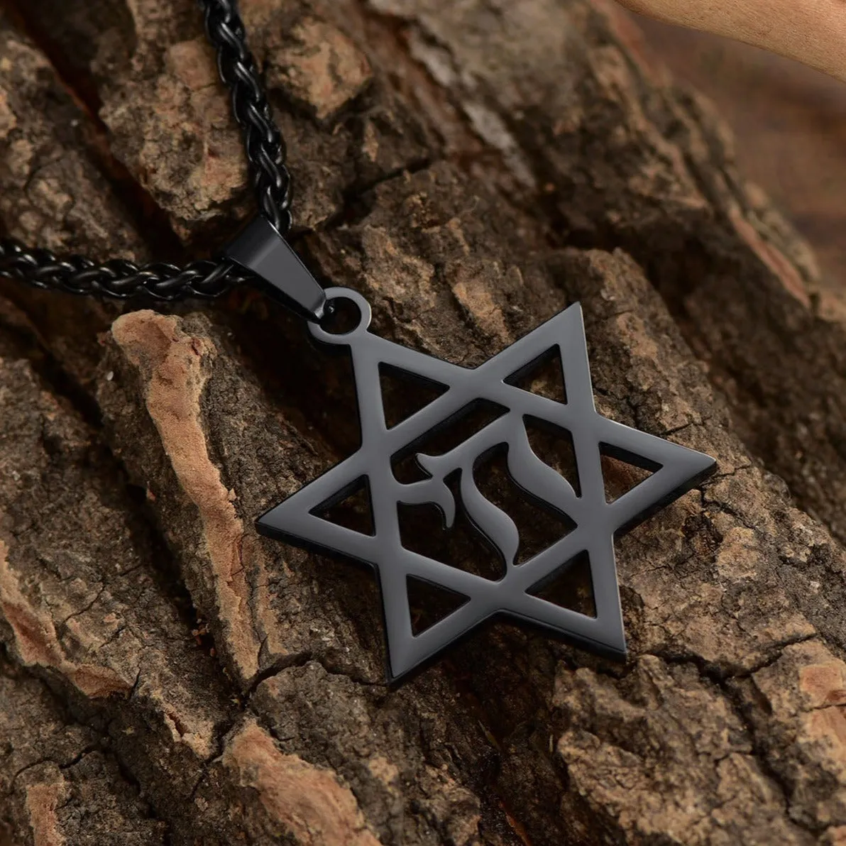 Star Of David Hebrew Letter Necklace For Men sold by FaithHeart product image thumbnail 4