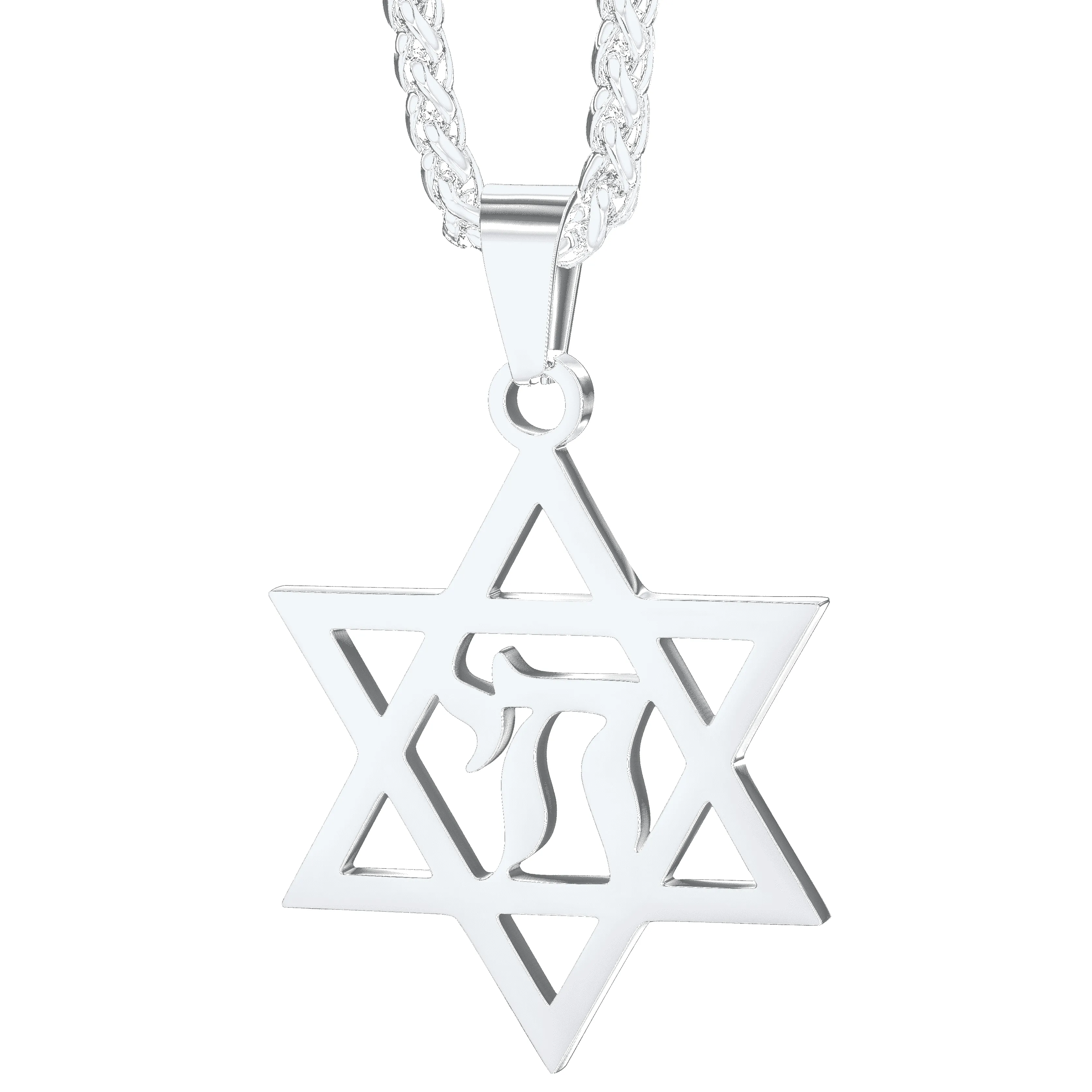 Star Of David Hebrew Letter Necklace For Men sold by FaithHeart