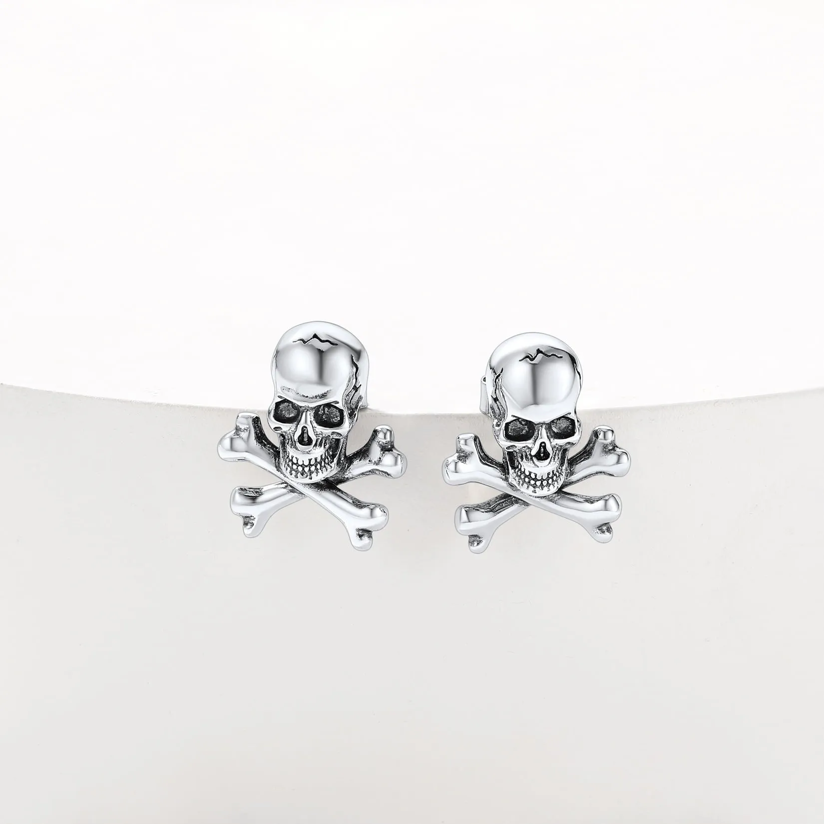 Punk Skull Crossbones Stud Earrings For Men sold by FaithHeart product image thumbnail 4