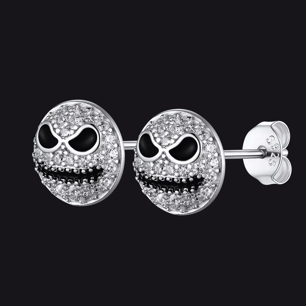 Halloween Jack Skellington Earrings For Men in Sterling Silver sold by FaithHeart
