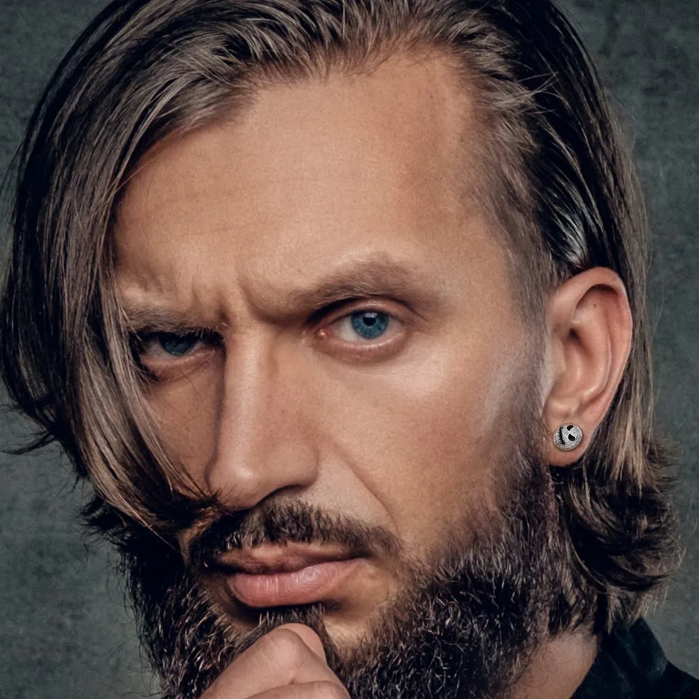 Halloween Jack Skellington Earrings For Men in Sterling Silver sold by FaithHeart product image thumbnail 2