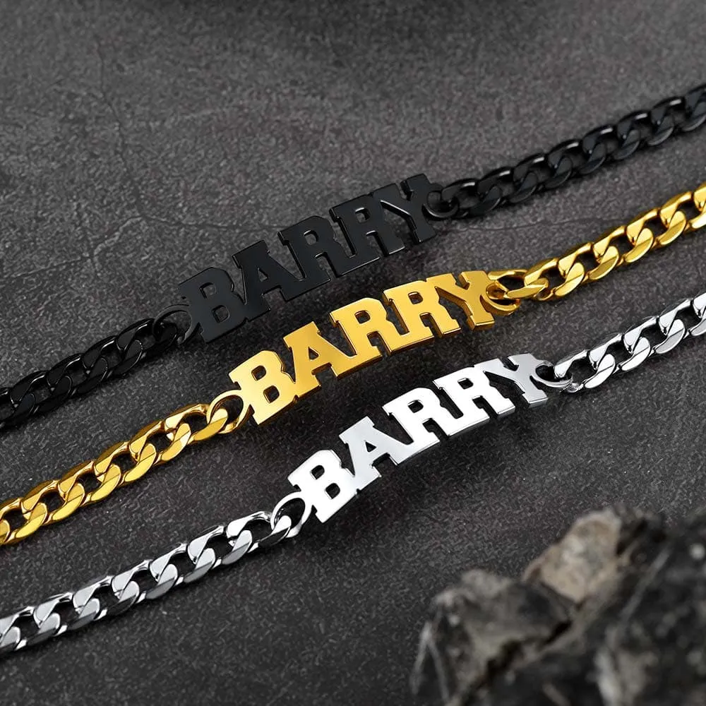 Customized Name Cuban Chain Bracelet For Men sold by FaithHeart product image thumbnail 4