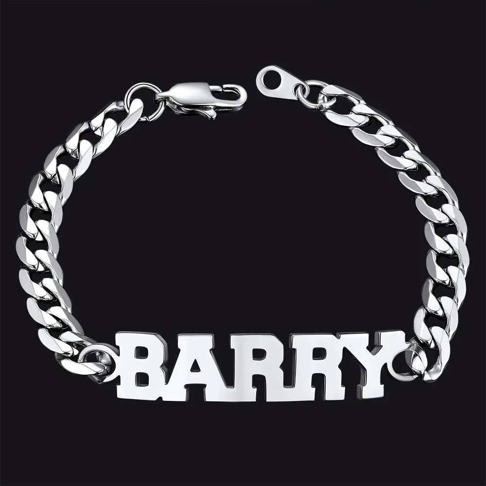 Customized Name Cuban Chain Bracelet For Men sold by FaithHeart