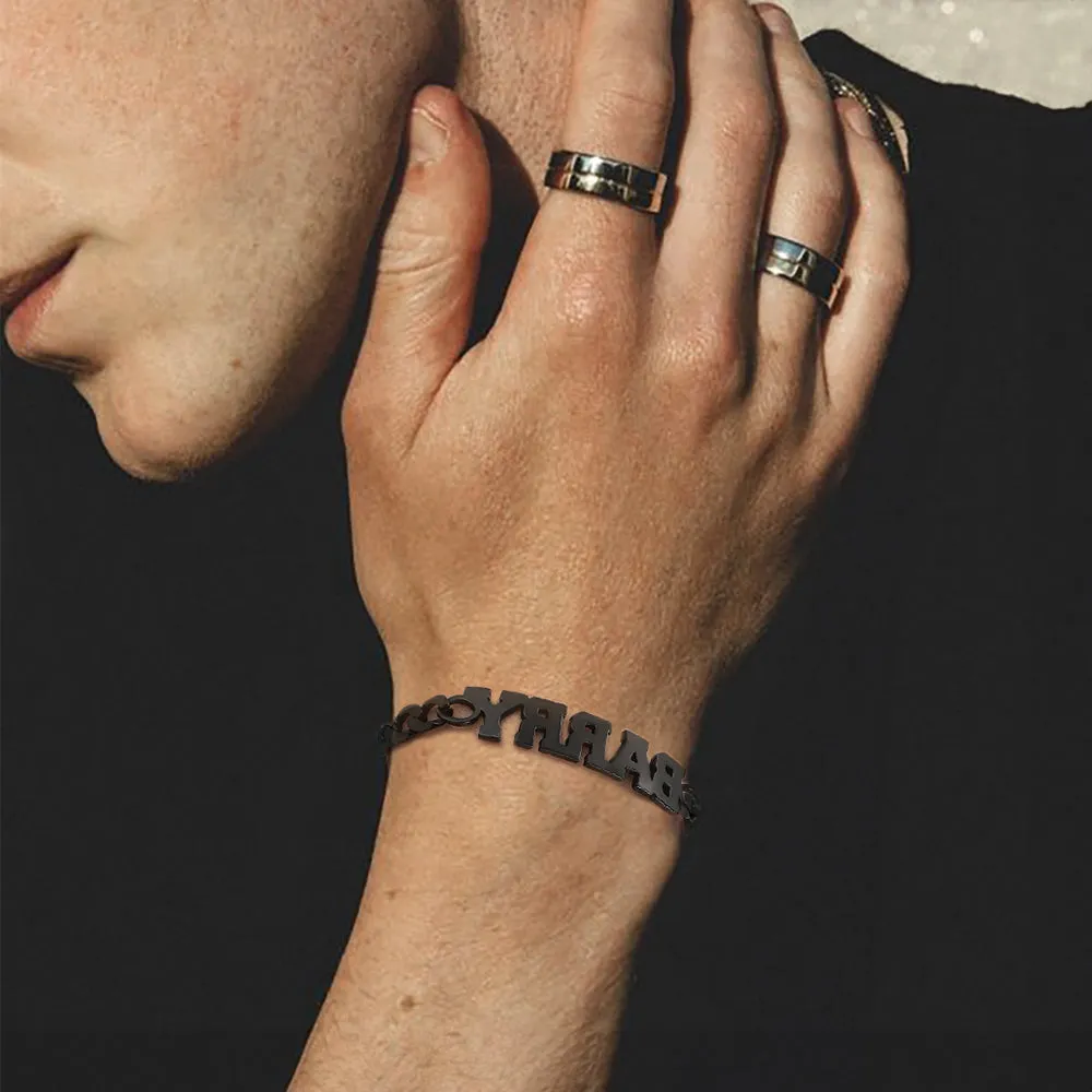 Customized Name Cuban Chain Bracelet For Men sold by FaithHeart product image thumbnail 2