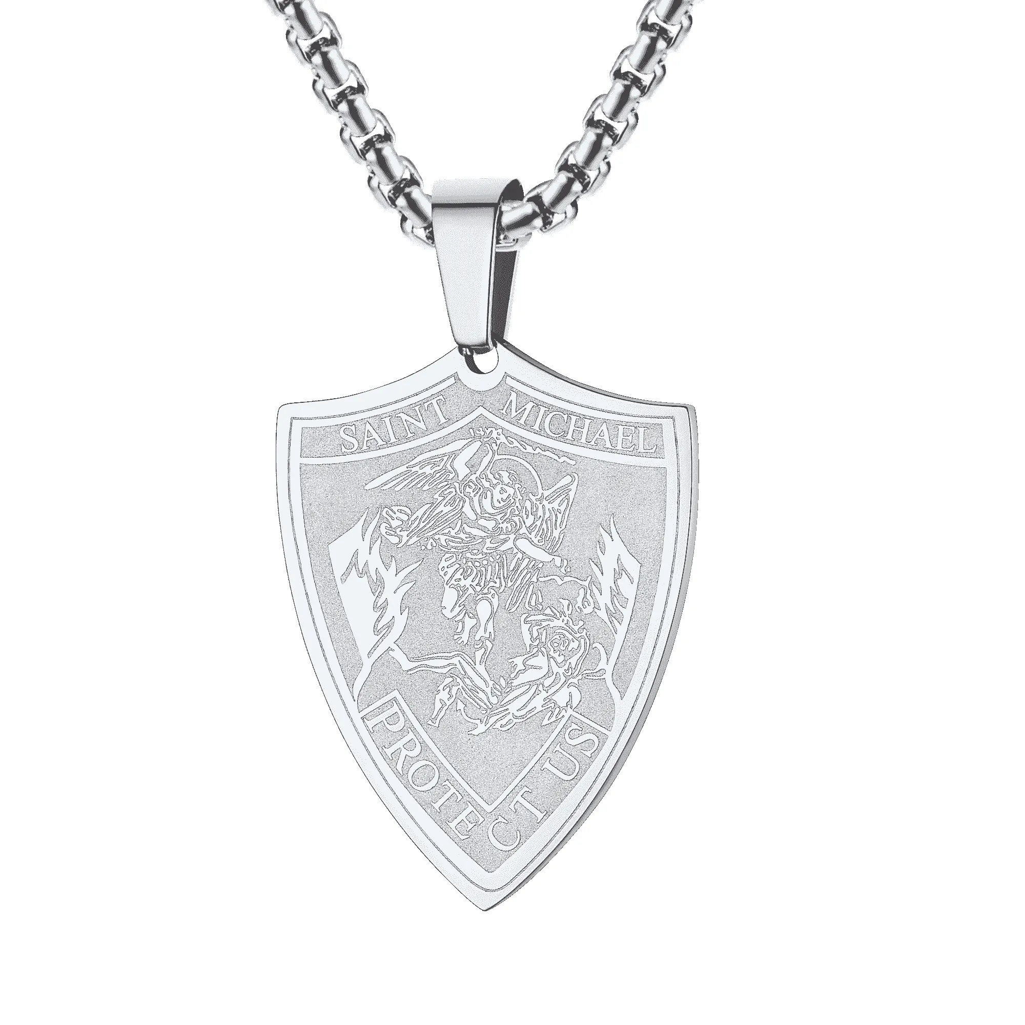 Saint Michael Necklace Archangel Shield Pendant for Men sold by FaithHeart