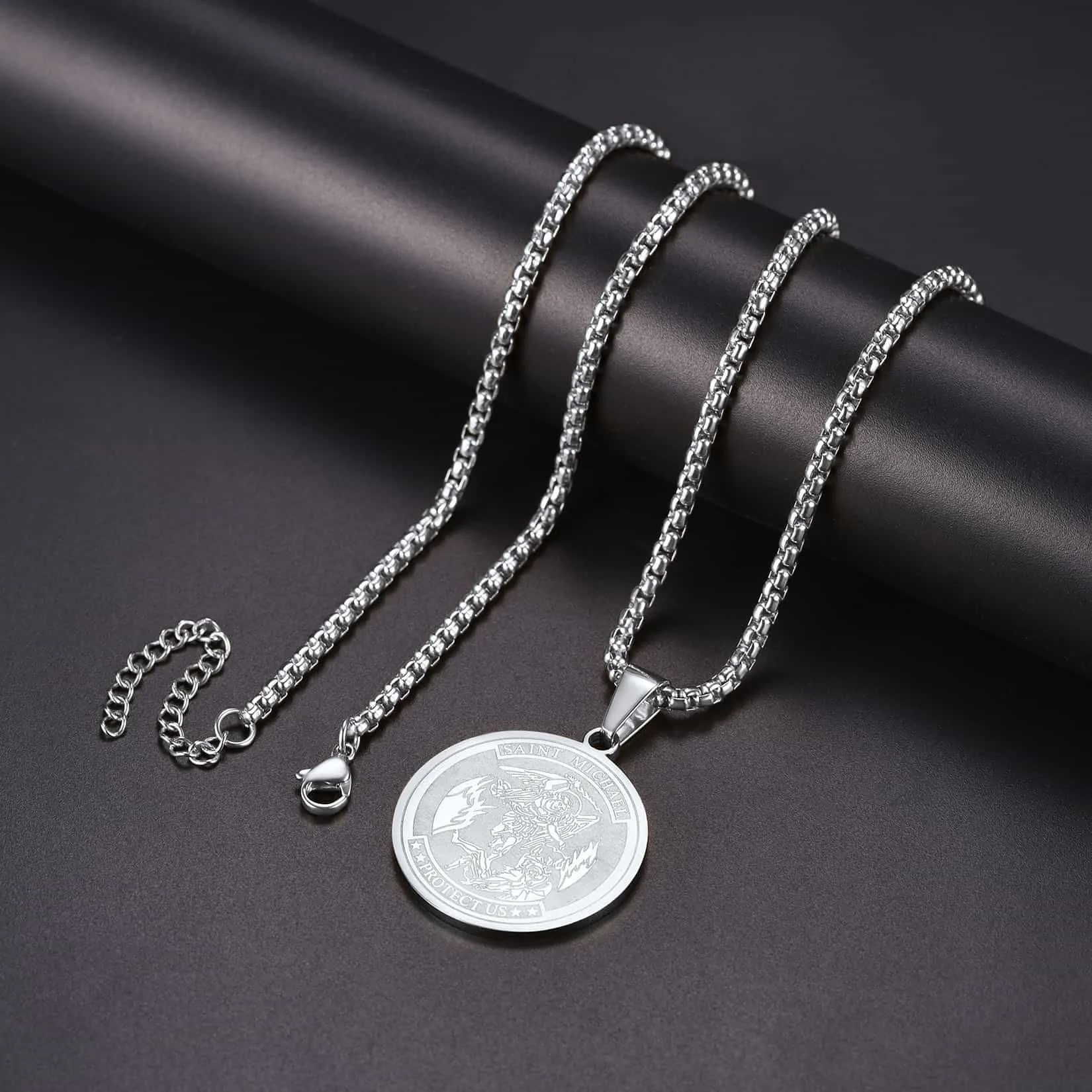 Catholic St. Michael Necklace Medal for Men sold by FaithHeart product image thumbnail 5