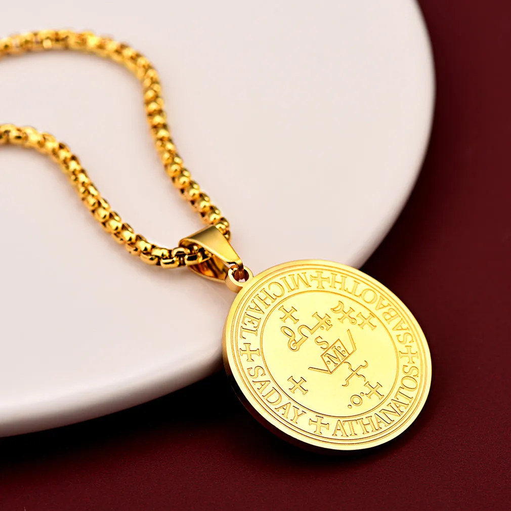 Sigil of Archangel Michael Talisman Necklace for Men sold by FaithHeart product image thumbnail 3