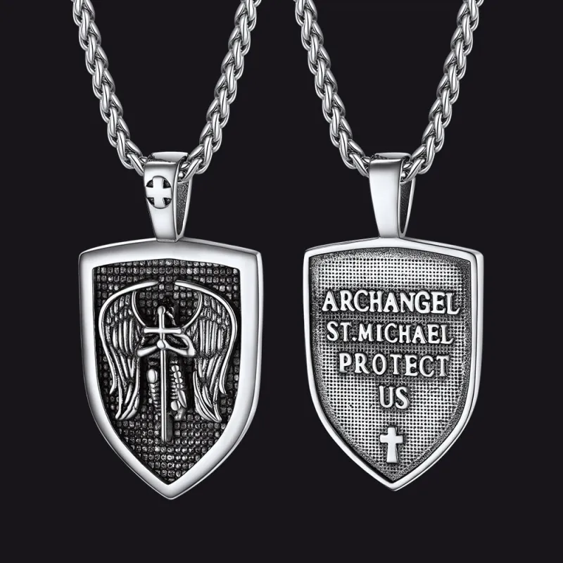 Shield Archangel St. Michael Protection Necklace For Men sold by FaithHeart