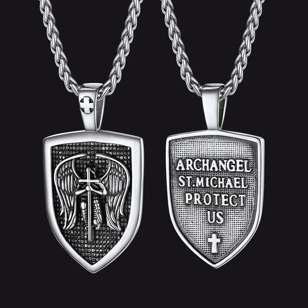 Shield Archangel St. Michael Protection Necklace For Men sold by FaithHeart