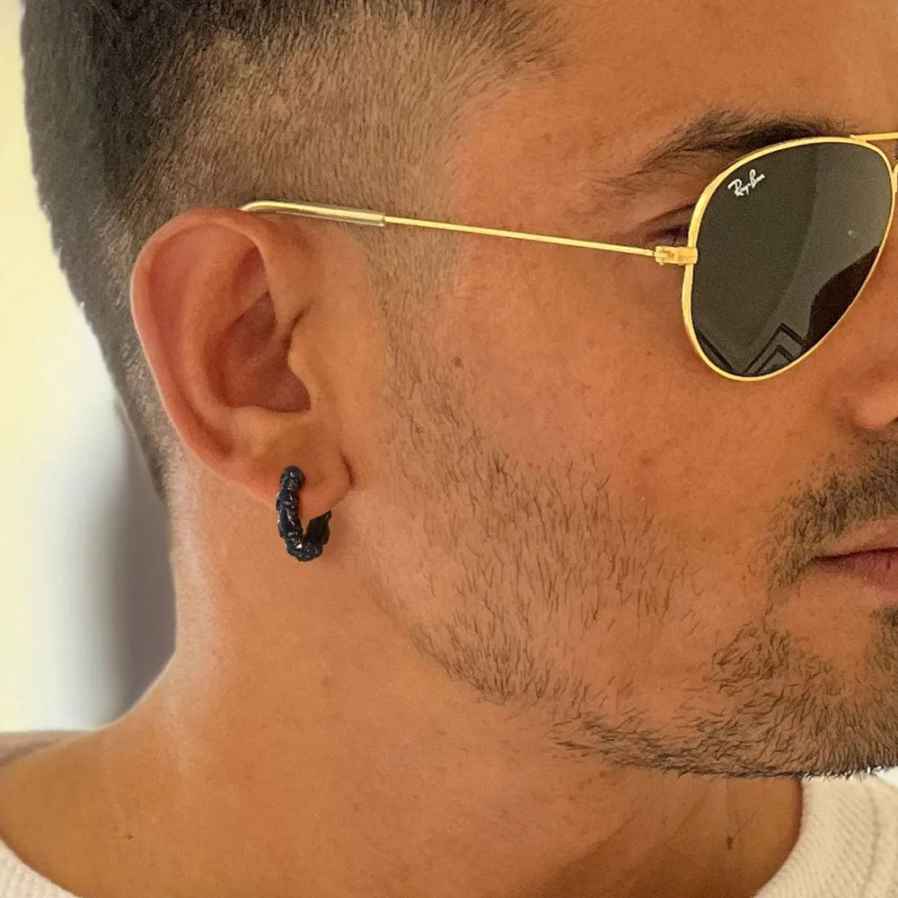 Gothic Skull Huggie Hoop Earrings For Men Women sold by FaithHeart product image thumbnail 3